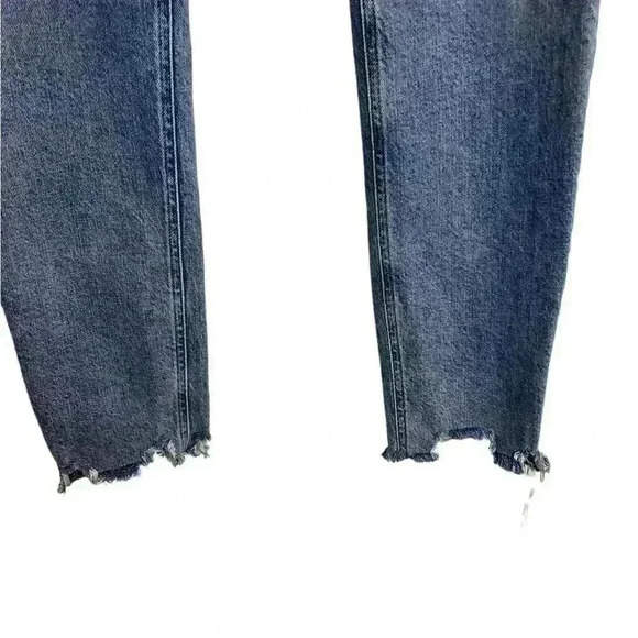 Agolde Nico High Rise Straight Jeans Raw Hem Distressed Organic Cotton Size 29 - Picture 4 of 9
